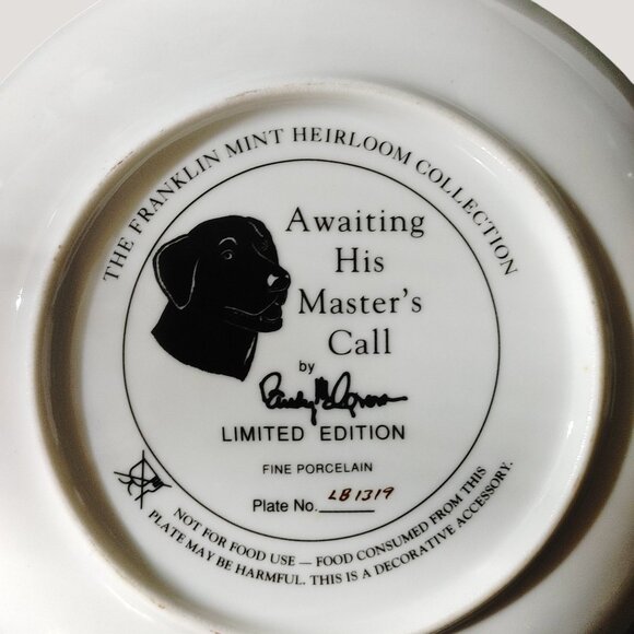 Labrador Retriever Collectible Franklin Mint Decorative Plates Set Of 5 - Picture 13 of 14